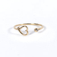 Claw Ring with Heart in 10K Gold