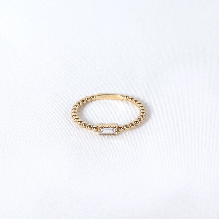 Baguette Cut Gemstone Ring in 10K Gold