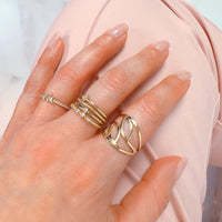 Leaf Stacking Ring in 10K Gold