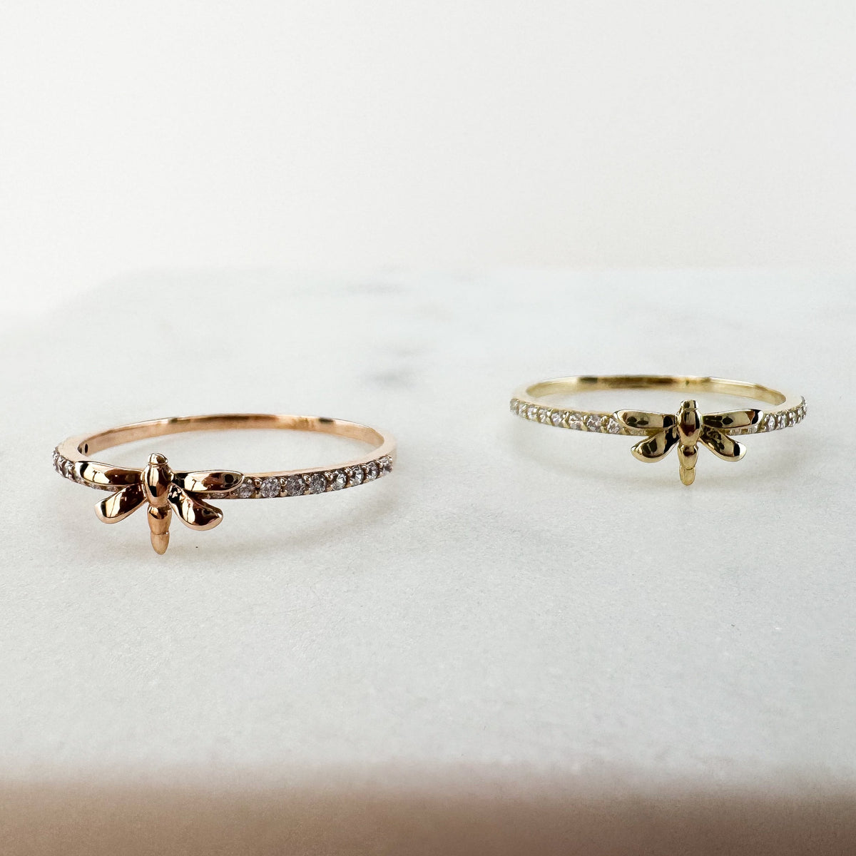 10K Gold Dragonfly Eternity Ring