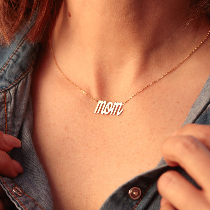 MOM Necklace in 10K Gold