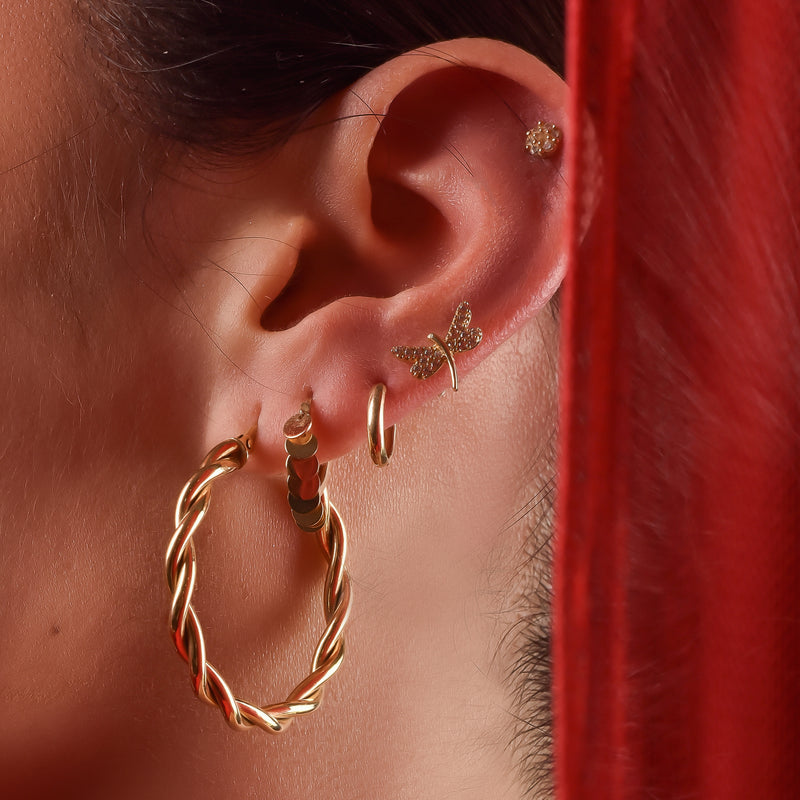 10K Gold Twist Hoop Earrings