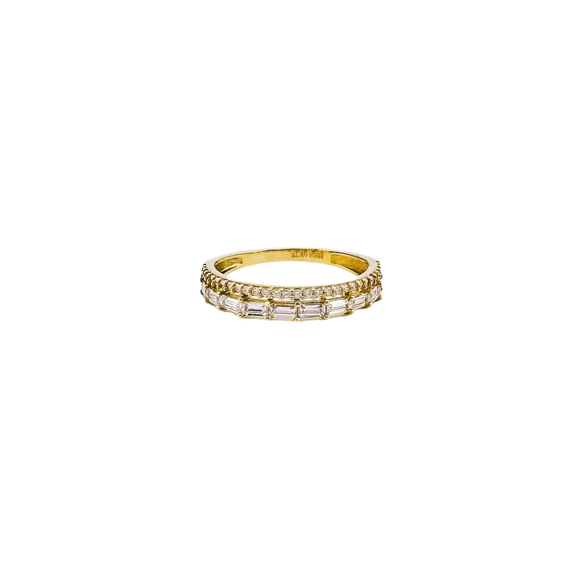 baguette cut eternity gold ring