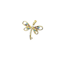 colored gemstones dragonfly gold pendant