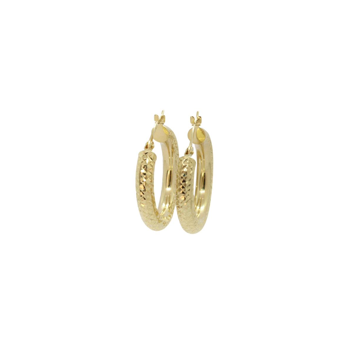 diamond cut tube hoop earrings