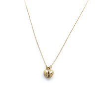 dome lock heart necklace gold