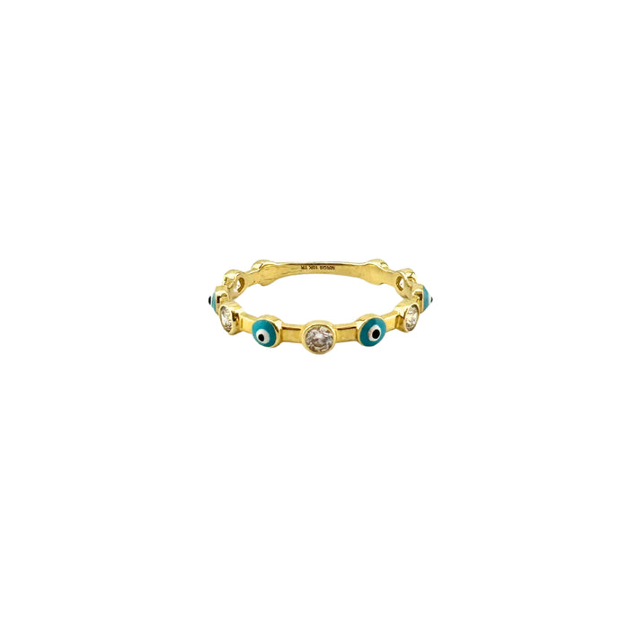 Evil Eye Stones Ring in 10K Gold