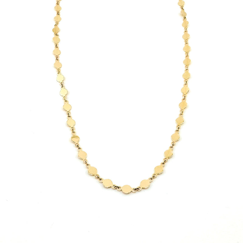 flat circle gold necklace