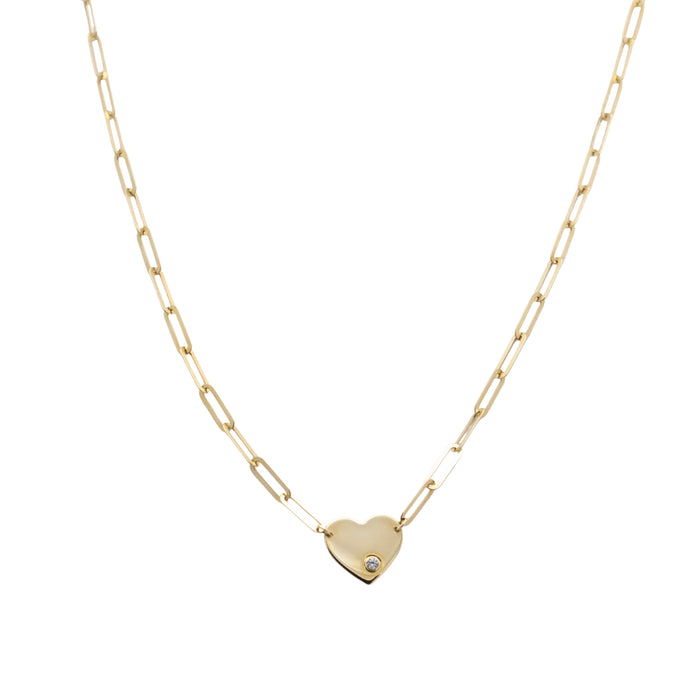 heart and paperclip gold necklace