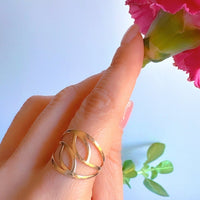 leaf stacking gold ring