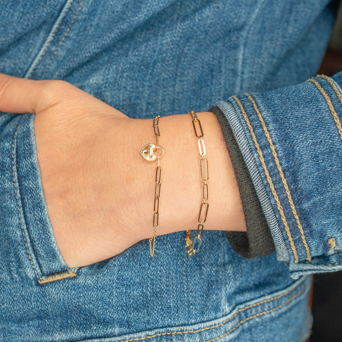 Paperclip Bracelet in 10k Gold