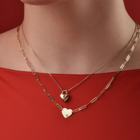 Dome Heart Lock Pendant Necklace in 10K Gold