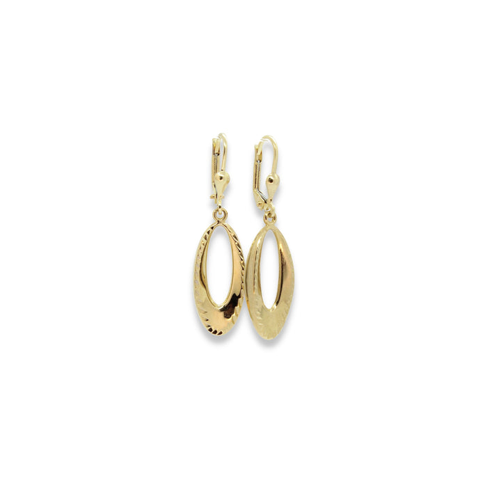 Oval Dangle Earrings in 10k Gold