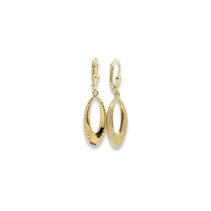 Oval Dangle Earrings in 10K Gold