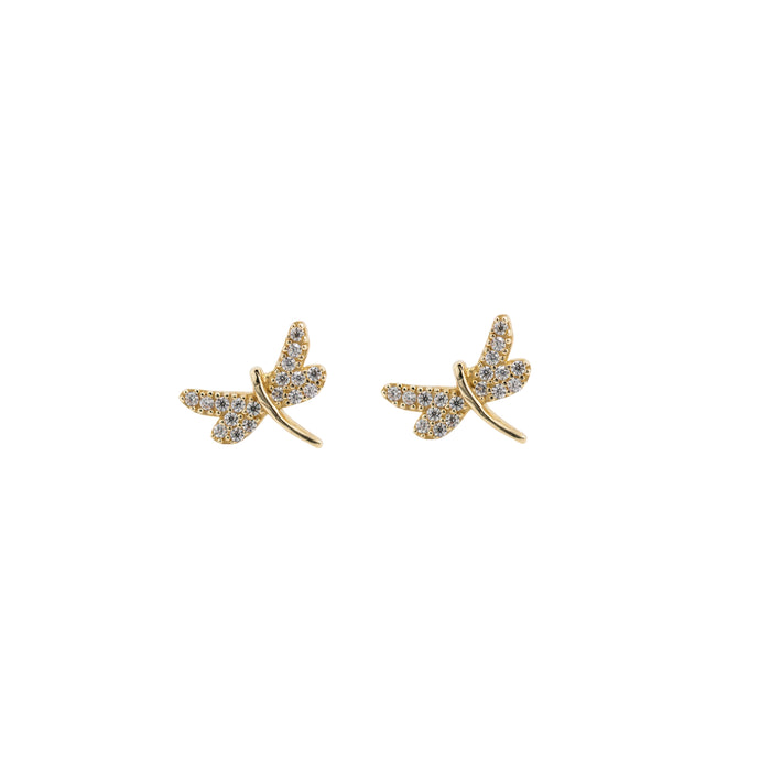 pave dragonfly stud earrings