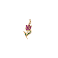 Tulip Pave Pendant in 10k Gold