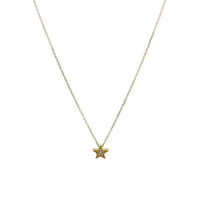 paved star gold necklace
