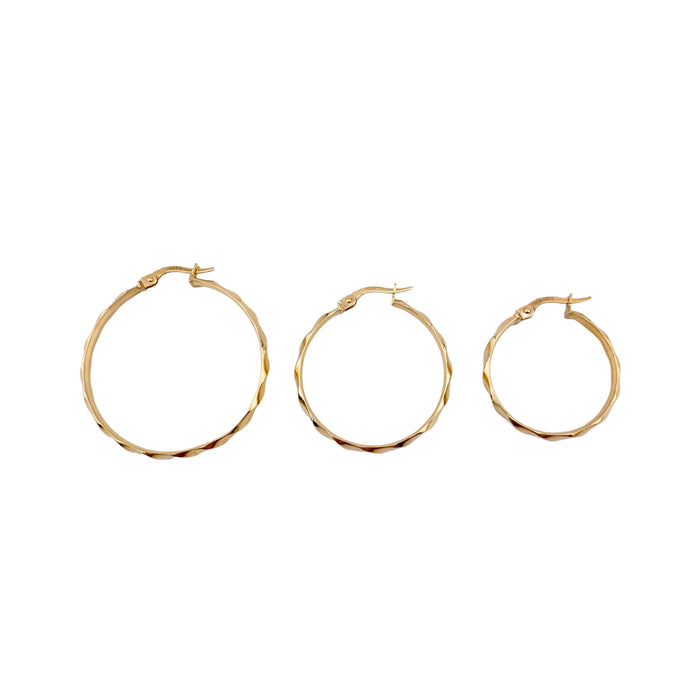 Soft Twist Hoop Earrings in 10k Gold