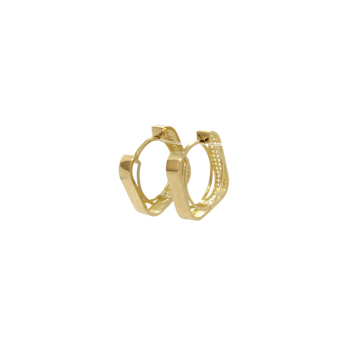 square shape hoop gold earrings
