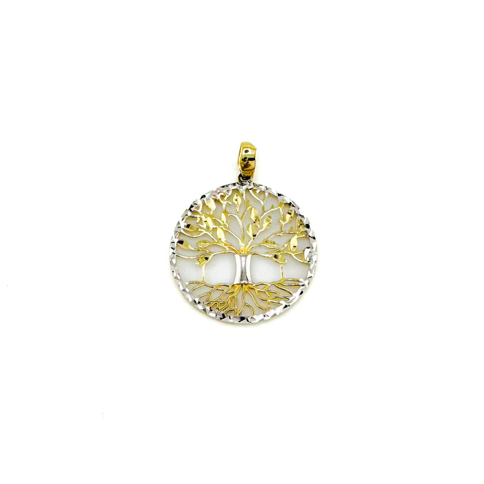 Tree of Life Faceted Pendant in 10k Gold