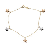 tricolor star charms bracelet